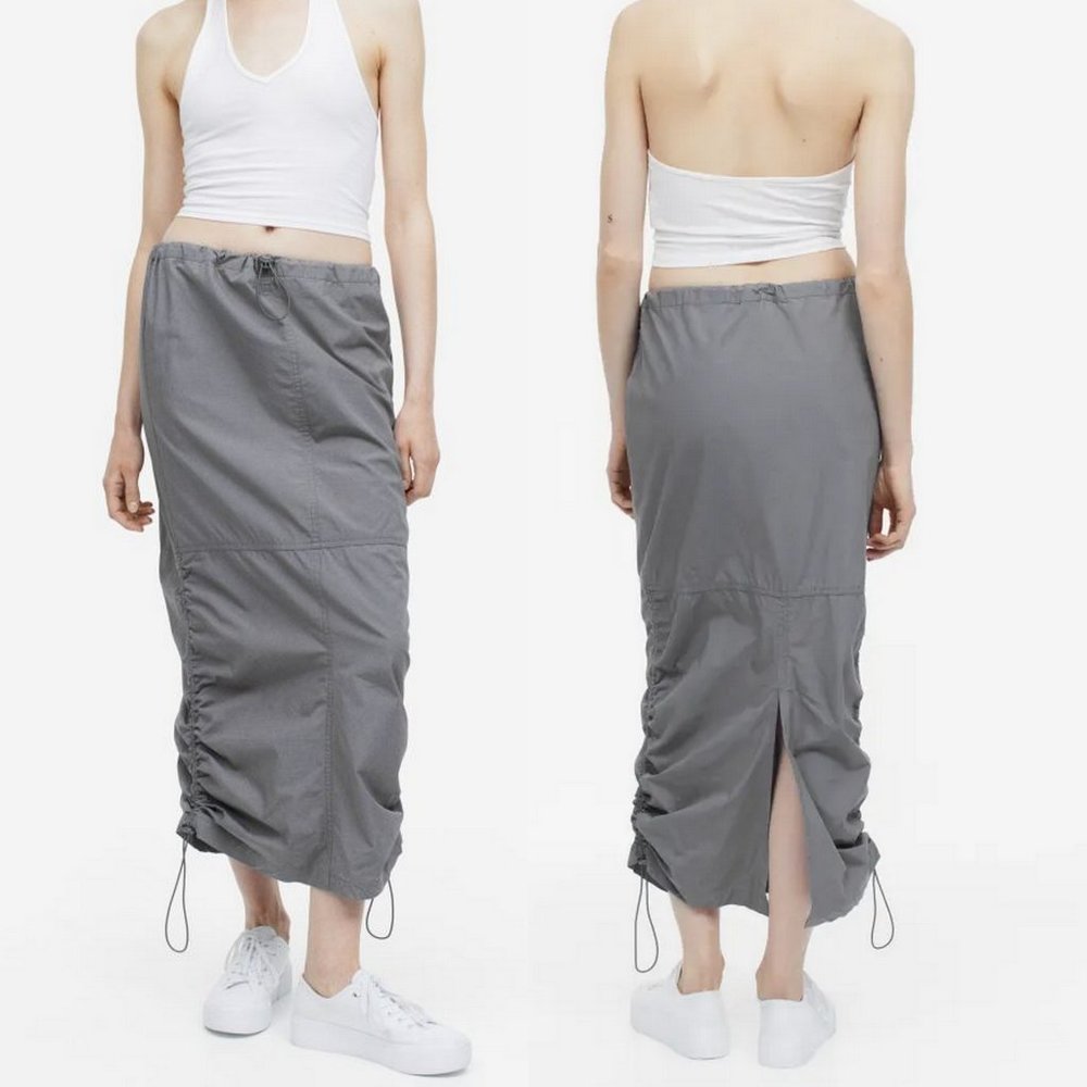 Gray Parachute Cotton Skirt Size Medium